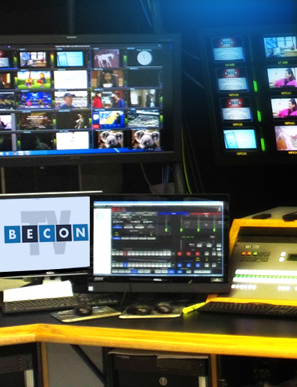 becon_mastercontrol Broadcast Monitors for all signals coming from BECON Tv