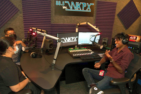 WKPX Broadcast Room with students